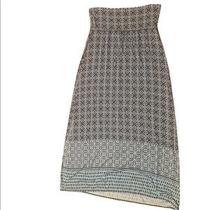 Max Studio Blue Ikat Patterned Maxi Skirt